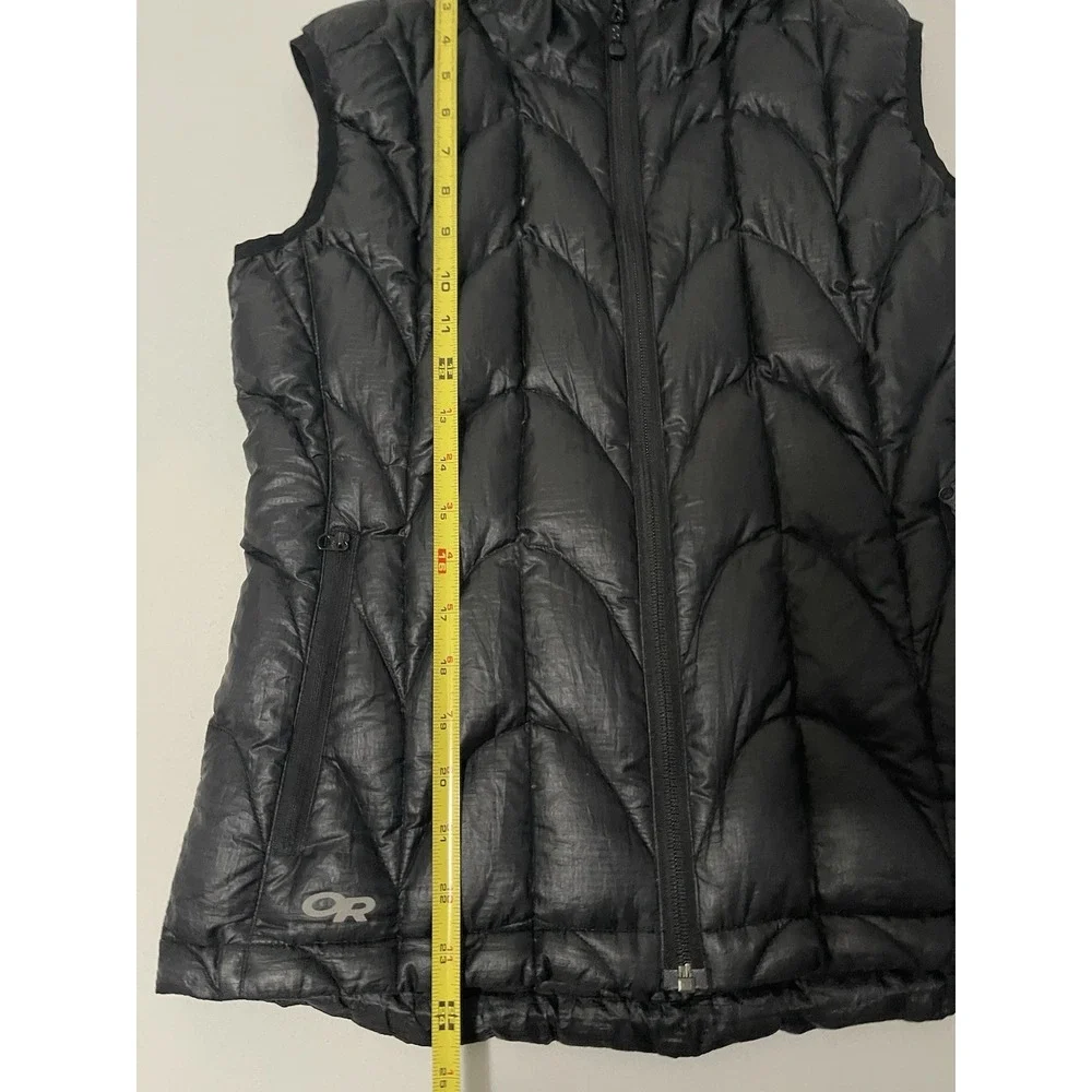Outdoor‎ Research Aria Down Puffer Hoodie Vest Women's Small Black Camp Hike